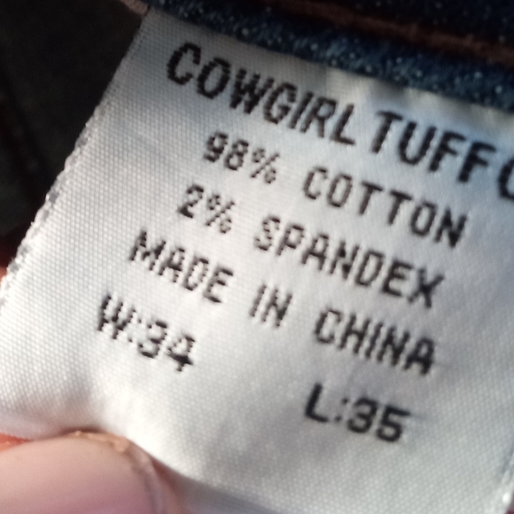 Cowgirl Tuff Brown Stitch 34x35 - Picture 4 of 9